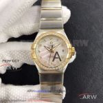 V6 Factory Omega Constellation Co-Axial 27mm Ladies Watch - Yellow Gold Diamond Bezel 8250 Automatic